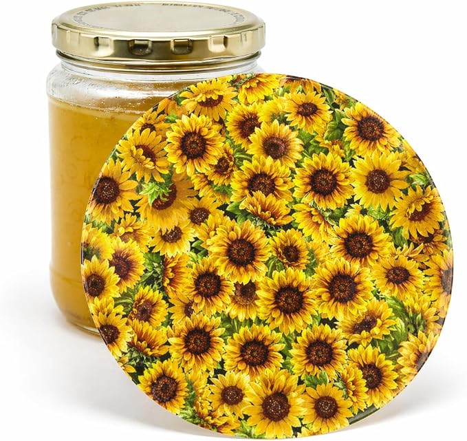 Andreas Silicone Jar Opener, Sunflower – 6.25" Non-Slip Lid Gripper & Garlic Peeler, Food and Dishwasher Safe, Multi-Use, Durable Silicone & Fabric, Made in the USA, JO-86