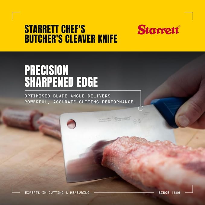 Chef's Cleaver Knife - BKW509-6 Wide Rectangular 6" (150mm) Professional Kitchen Knife Blade - White Handle Ultra Sharp Vegetable & Meat Butcher Cleaver