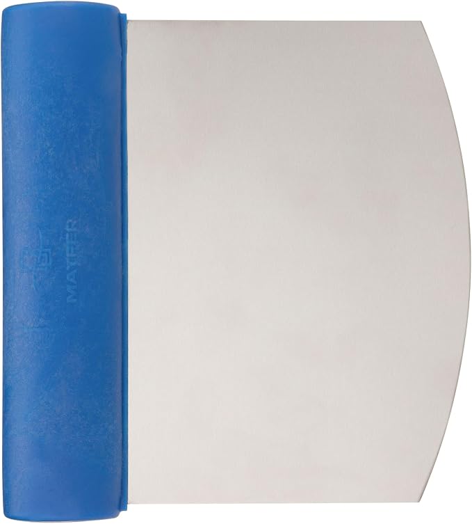 Matfer Bourgeat Stainless Steel Bench Scraper & Multi-Purpose Dough Cutter, Curved Edge, Rigid Edge