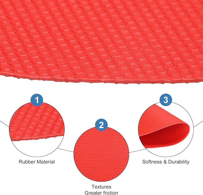 uxcell 3Pcs Rubber Jar Opener Grippers Pads, Multi-function Heat-insulated Non-Slip Grippers Pads for Jars, Kitchen Tool for Easy Opening (Red, Circle)