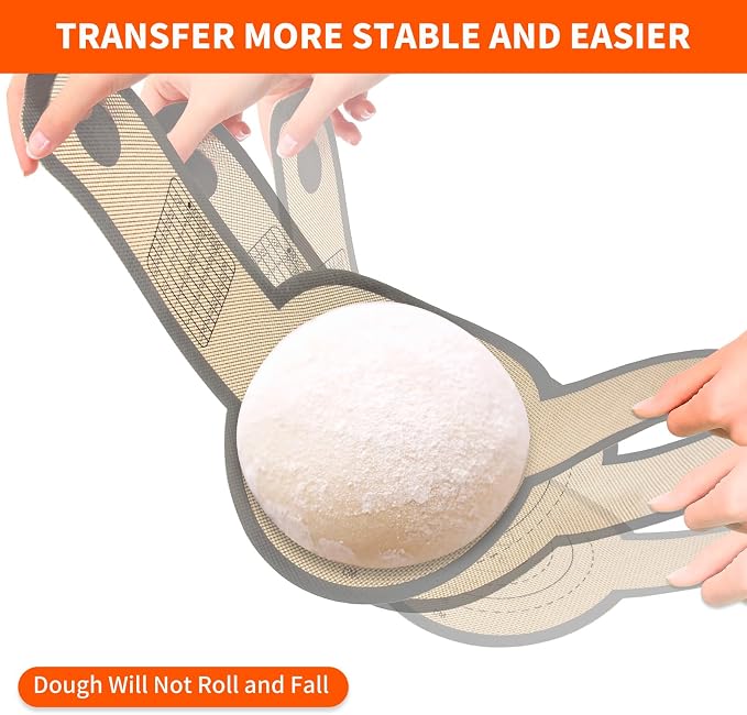 PLAPITATE Silicone Bread Sling Dutch Oven Liner, Non-Stick & Easy Clean Reusable Oval and Round Silicone Bread Baking Mat with Long Handles, Easy to Transfer Sourdough Bread - 2 Gray Set