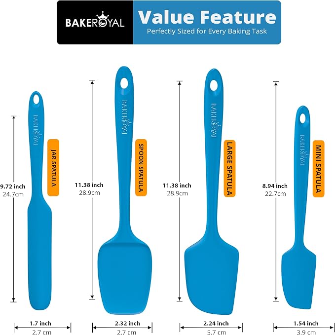 BakeRoyal Silicone Spatulas Set - Blue