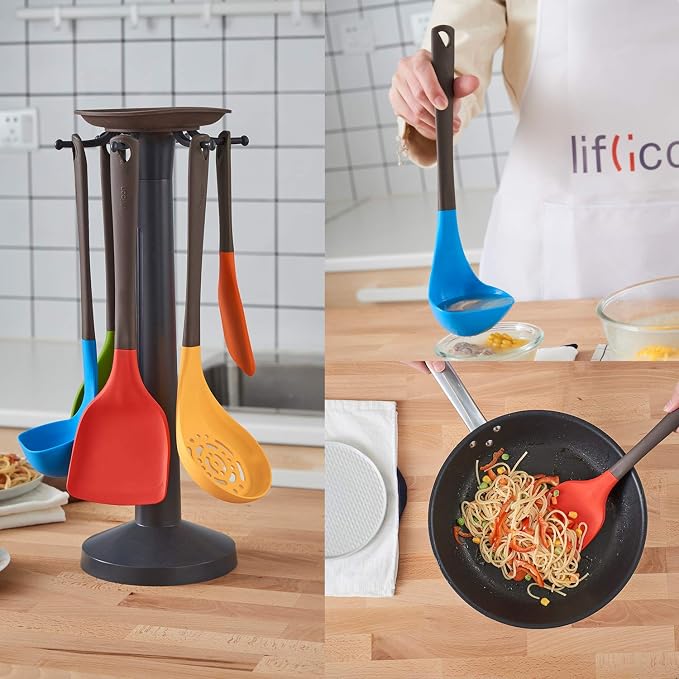 Liflicon Silicone Spatula Set, 12 in, Dishwasher Safe