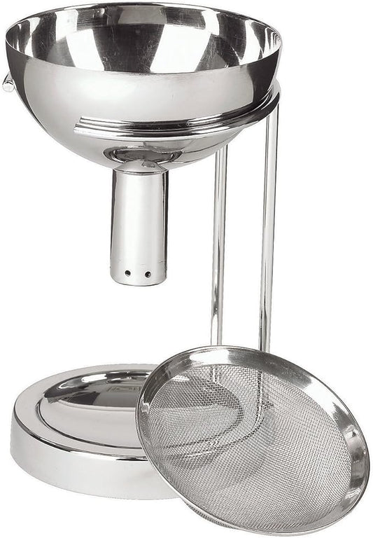 Wine Enthusiast Aerating Funnel w/Removable Screen & Stand – Premium Stainless Steel Wine Filter for Mess Free Pouring