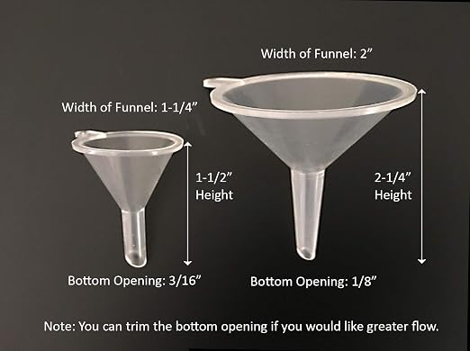 Firefly - Mini Funnel Set 6-Pack - Small Funnels for Bottles, Crafts, Liquids