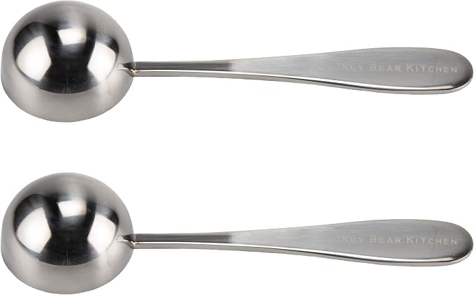 Honey Bear Kitchen 15 ml Tablespoon Measuring Scoops Spoons, Polished Stainless Steel, Set of 2