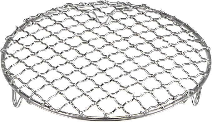 HARFINGTON Round Cooking Rack 6.5-inch 201 Stainless Steel Cross Wire Barbecue Grill Net with 20mm Legs for Cooking Baking Steaming BBQ