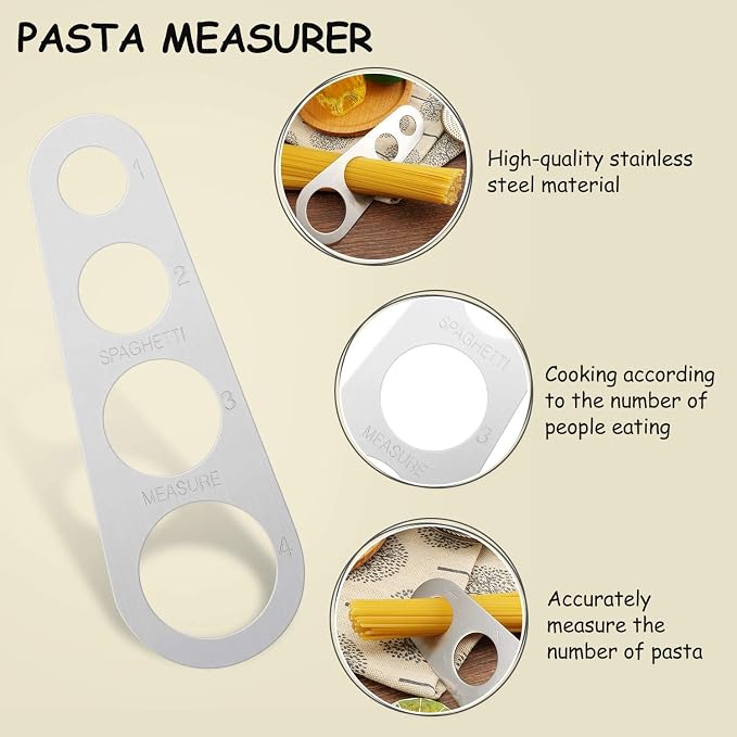 3 Pieces Spaghetti Spoon and Pasta Tong, Stainless Steel Comb Shaped Tongs, Noodles Pasta Clip Kitchen Cooking Tool