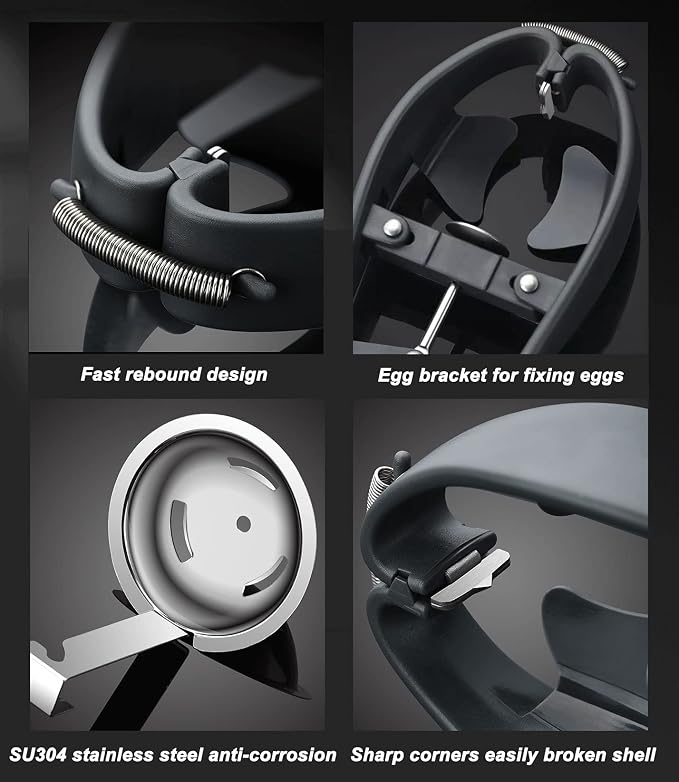DUEBEL Stainless Steel Egg Separator Automatic Egg Cracker for Raw Egg White Separator Tool Handheld Egg Opener Easy Eggshell Cutter Creative Kitchen Gadget Tool