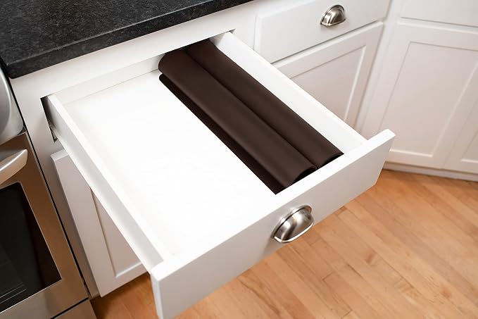 GASARÉ, Set of 2, Extra Large, Thick, Silicone Mats for Kitchen Counter, Heat Resistant Mats, Countertop Protector, Non-Slip, Easy to Clean, 25 x 17 Inches x 1.4mm, Brown