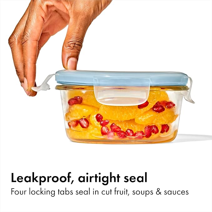 OXO Good Grips Smart Seal 4-Cup Glass Food Storage Container - Arctic Blue