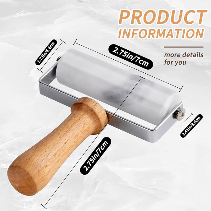 Small Marble Rolling Pin for Dough-Non-Stick T-shaped Hand Roller for Dough,Compact-Ideal for Home Bakers（Type A White）