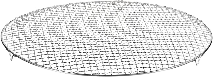 HARFINGTON Round Cooking Rack 16.7-inch Stainless Steel Cross Wire Barbecue Grill Net with 20mm Legs for Cooking Baking Steaming BBQ