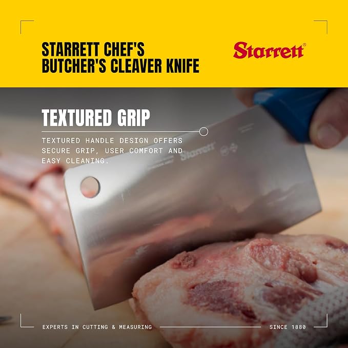 Chef's Cleaver Knife - BKW509-6 Wide Rectangular 6" (150mm) Professional Kitchen Knife Blade - White Handle Ultra Sharp Vegetable & Meat Butcher Cleaver