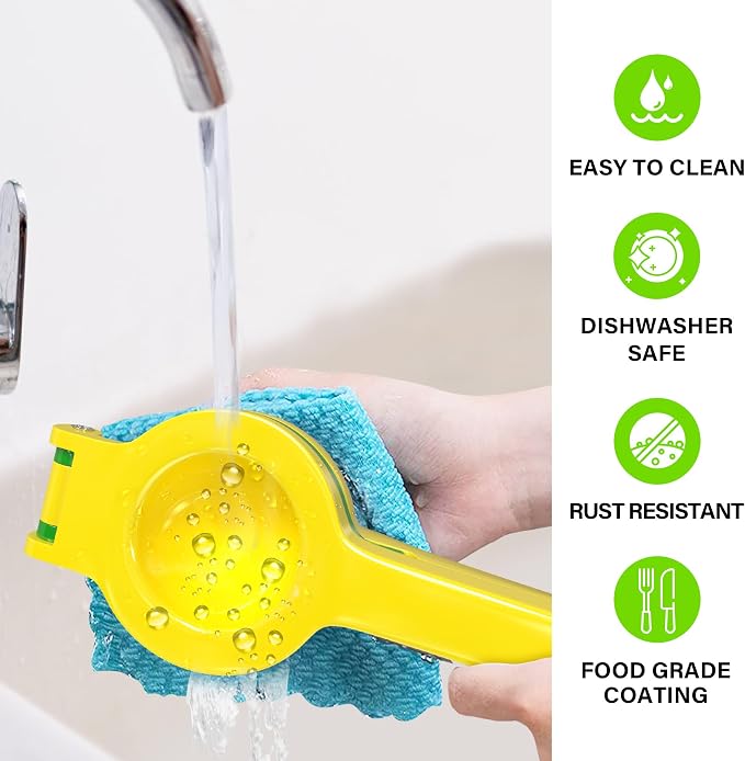 Vakoo 2-in-1 Lemon Squeezer - Heavy-Duty, Rust-Resistant Manual Juicer for Lemon, Lime & Citrus, Easy to Use & Clean, Kitchen Essential - Yellow & Green