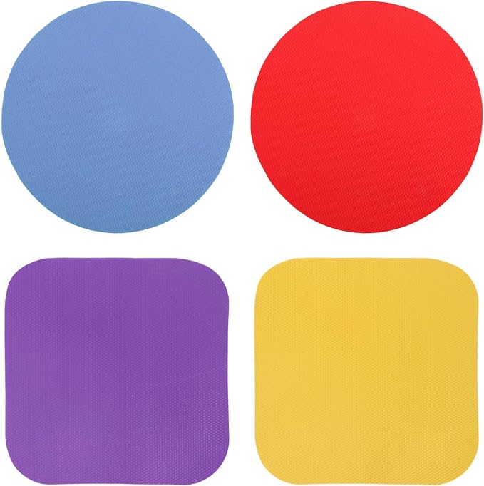 LUTER 4pcs Jar Opener Gripper Pad for Seniors with Weak Hands, Rubber | Multi-function Silicone Bottle Opener Lid Cap Rubber Gripper Pads Kitchen Coasters Gadgets, Blue, Red, Purple, Yellow
