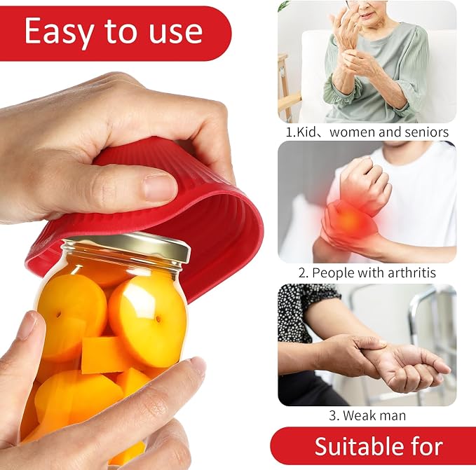 Gjinxi 3PCs Rubber Jar Openers, Multi-Function Bottle Opener Gripper Pad for Seniors with Arthritis Weak Hands, Non-Slip Jar Grippers for Easy Opening Jars, Kitchen Easy Top Opener Tool