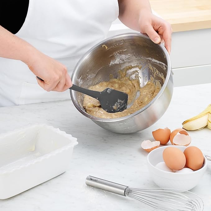 Tovolo Silicone Kitchen Utensils Set for Cooking and Baking, Flex Core Spatula Spoonula Jar Scraper and Scoop Spread, Nonstick Safe BPA Free Dishwasher Safe Silicone Cooking Utensils Set, Charcoal