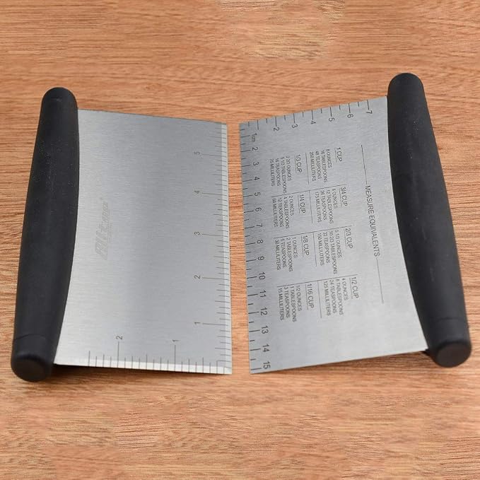 Dough Blender & Bench Scraper/Chopper，Stainless Steel Kitchen Tool，Set of 3 Pack