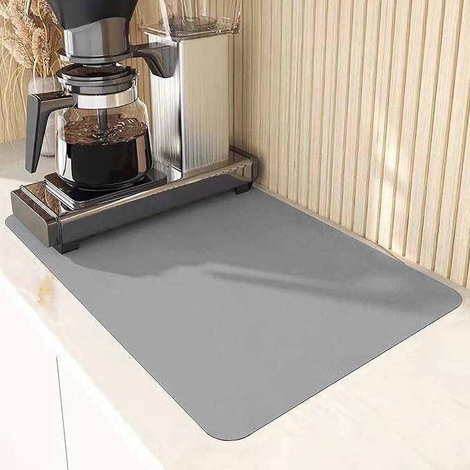 Silicone Placemats, Food-Grade Non-Slip Waterproof, Dining, Stain Resistant, Countertop Protector, Kitchen Counter Mat, Heat Resistant, Baking mat Dishwasher Safe (Gray, 1)