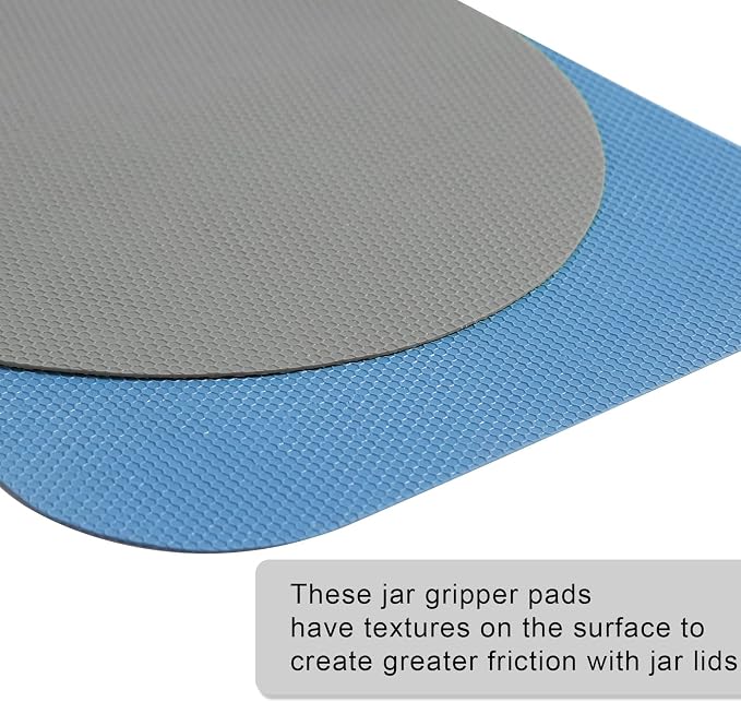 LUTER 4pcs Jar Opener Gripper Pad for Seniors with Weak Hands, Rubber | Multi-function Silicone Bottle Opener Lid Cap Rubber Gripper Pads Kitchen Coasters Gadgets, Blue, Gray