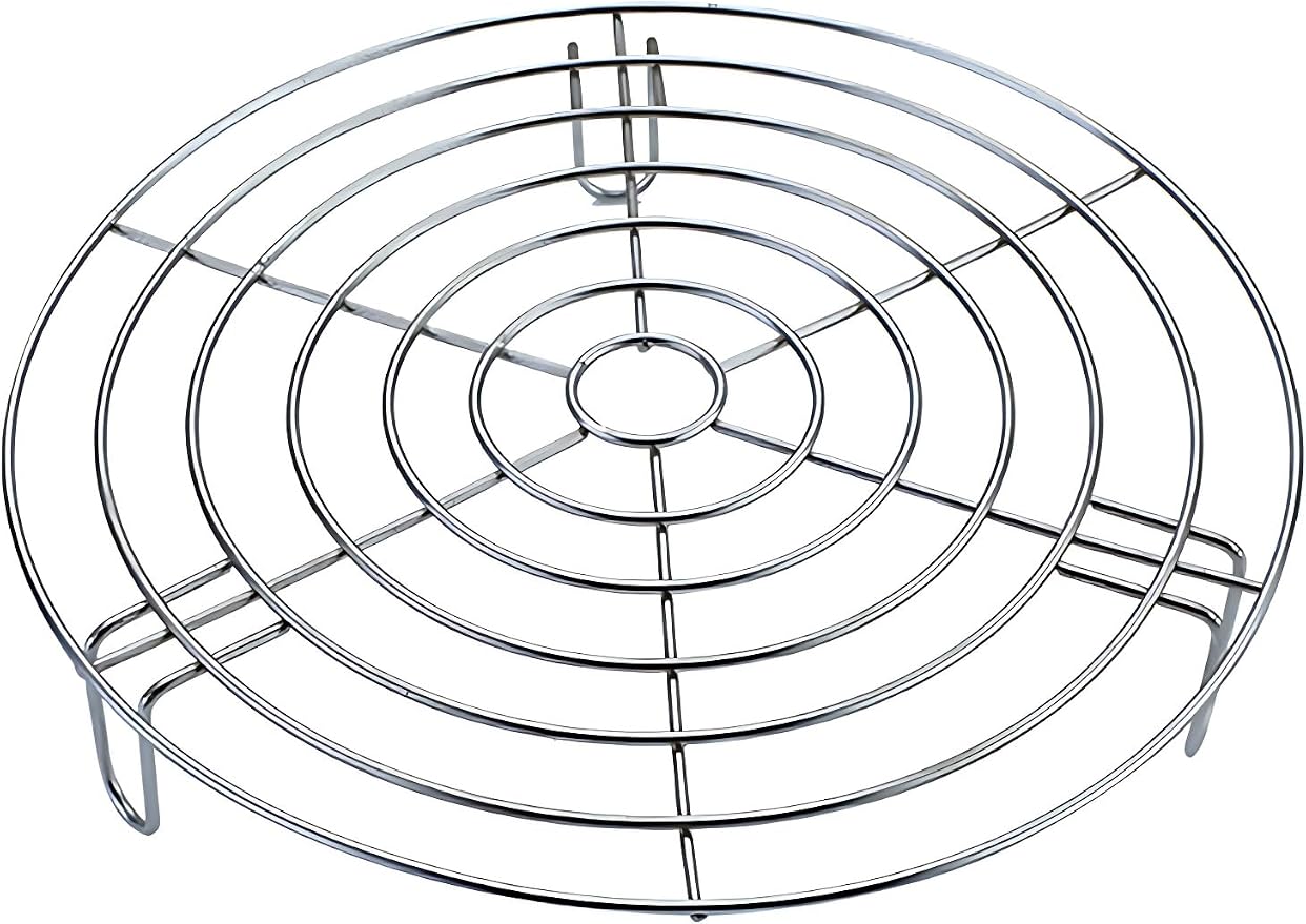 Dia 10.8" Round Cooking Rack Stainless Steel Steamer Rack with 2.8" Height Legs Grilling Rack Canning Rack Cooling Rack for Baking Canning Cooking (Height 2.8",11"/28cm)