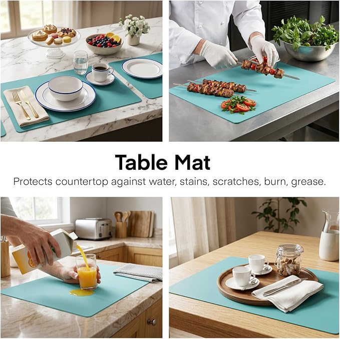 Gartful 3Pack Extra Large Silicone Mat, 23.6 x 15.7 inches for Crafts, Resin Jewelry Casting Molds Mat, Silicone Placemat, Multipurpose Table Protector, Nonstick Nonskid Heat-Resistant, Black Green