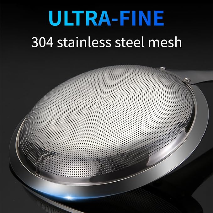 TBWHL Multi-functional Hot Pot Fat Skimmer Spoon - Stainless Steel Fine Mesh Food Strainer for Skimming Grease and Foam DIA 3.1"