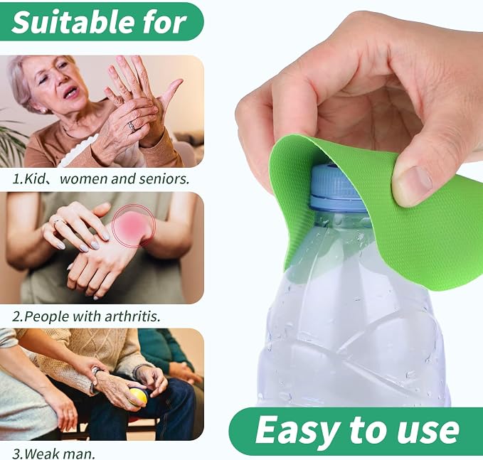 Imeepa 6PCS Rubber Jar Opener Gripper Pads for Seniors (6 Colors) | Non-Slip Rubber Grips Open Tight Jars Easily. Ideal for Arthritis, Weak Hands. 6-Piece Set, Versatile For Bottles & Cans