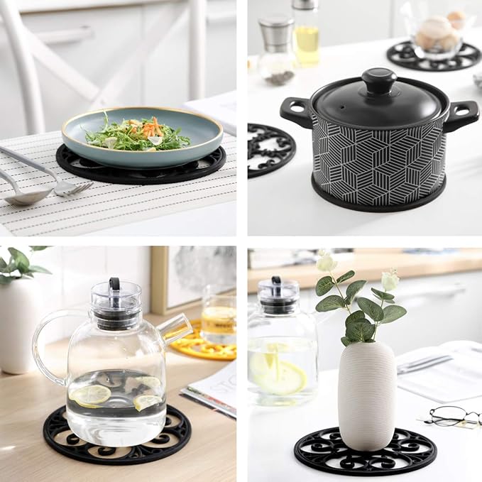 Colinda Silicone Trivet for Hot Dishes, Hot Pot and Pads - Protect Countertop from Hot Pot and Pans Coming Out from the Oven or Stove - Non-Slip & Heat Resistant,Green,Set of 3