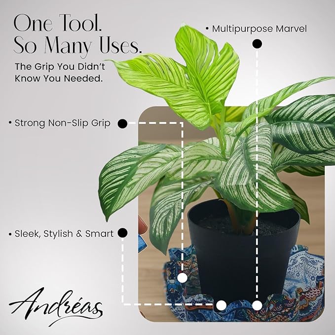 Andreas Silicone Jar Opener, Beez Sunflower – 6.25" Non-Slip Lid Gripper & Garlic Peeler, Food and Dishwasher Safe, Multi-Use, Durable Silicone & Fabric, Made in the USA, JO-975