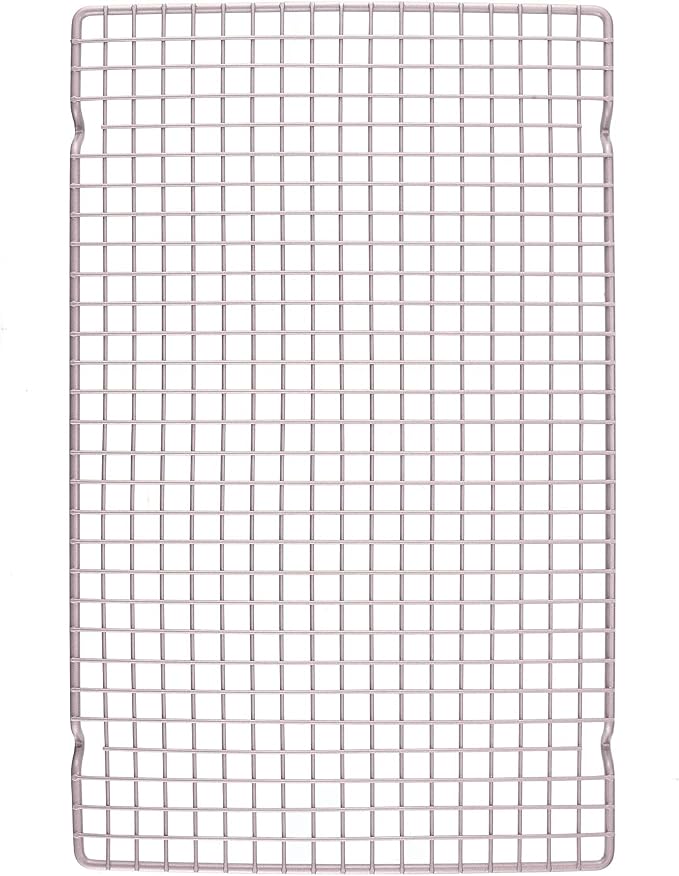 CHEFMADE Baking and Cooling Rack, 16.3-Inch Non-Stick Bold-Grid Design Rectangle Wire Rack for Oven Baking (Champagne Gold)