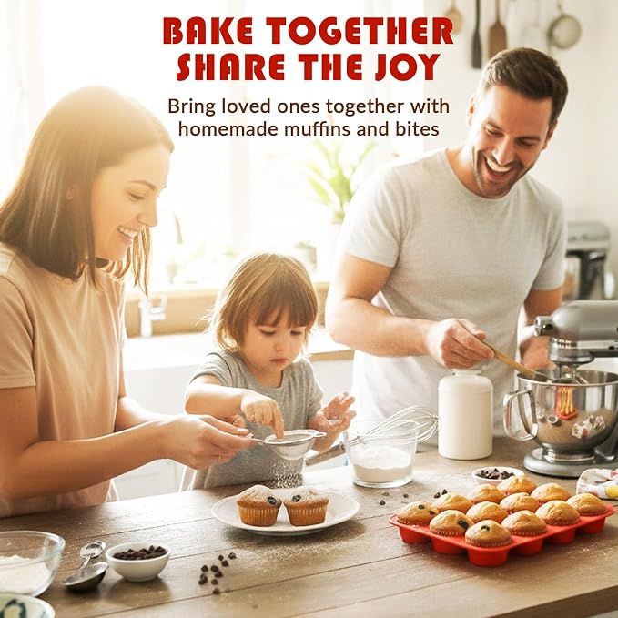 HKNMTT 2Pcs Silicone Muffin Pans for Baking 12Cups BPA-Free Egg Bites Mold | Regular Size, Non-Stick, Food-Grade, Oven Safe, Cupcake Pans Muffin Tin