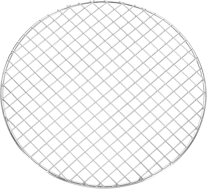 uxcell Round Cooking Rack, Dia 10.4 Inch Stainless Steel Grill Grate Cross Wire Barbecue Grill for Cooking Baking Air Fryer Racks, Silver