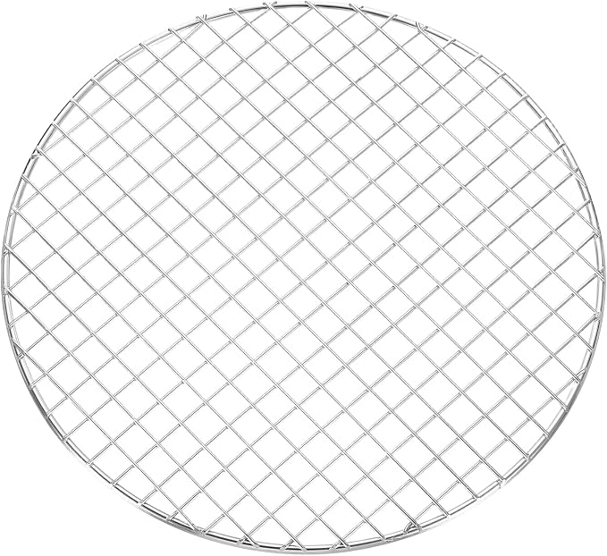 uxcell Round Cooking Rack, Dia 10.6 Inch Stainless Steel Grill Grate Cross Wire Barbecue Grill for Cooking Baking Air Fryer Racks, Silver