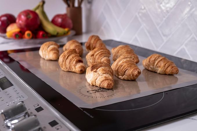 Silicone Baking Mats - Full Size Baking Sheet Liners, Pack of 10, Gray | All Purpose, Oven Safe, Non-Stick, Silicone Baking Sheet Liner, Perfect for Baking Macarons Cookies & Cakes, 16x24”(40x60cm)
