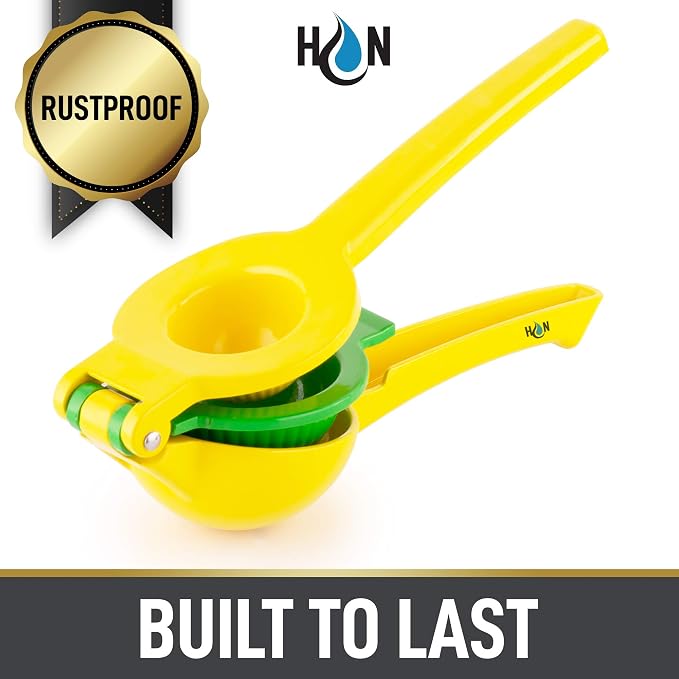 Hydration Nation 2-in-1 Lemon Squeezer - Manual Citrus Juicer For Lemons & Limes - Handheld Metal Lemon Juicer Extracts Citrus Juices