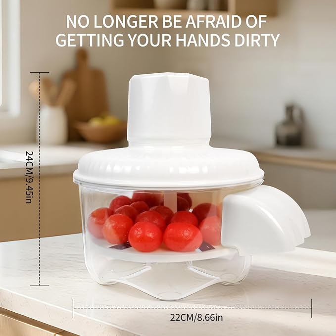 Electric Grape Peeler, Automatic Garlic & Cherry Tomato Peeler, Upgraded 6-Blade Cordless Fruit & Vegetable Skin Remover, Fast & Easy-Peel Kitchen Tool for Home, Camping, Picnics & Parties (White)
