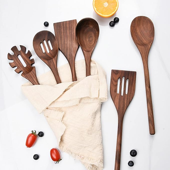 Walnut Wood Ladle - 14" Soup Spoon with Comfortable Grip and Smooth Finish