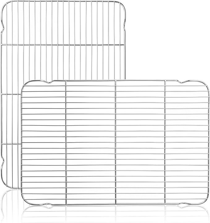 Herogo Large Cooling Rack Set of 2, 18.9" x 12.6" Stainless Steel Baking Racks for Oven | Rust-resistant & Heavy-duty, Oven & Dishwasher Safe, Baking Cooking Wire Rack, for Cookie Bread Bacon