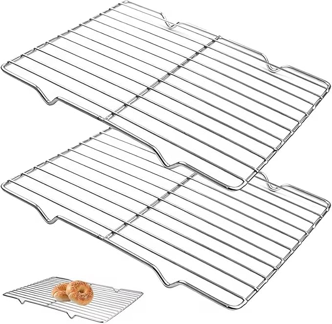2 Pack Stainless Steel for Baking Sheet, Cooling Rack 11.8” 8.07” Baking Rack,Cooling Rack with Legs，Cooling Racks for Baking for Cooking and Baking,Oven Pan, Oven & Dishwasher Safe