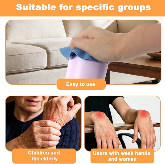 LUTER 4pcs Jar Opener Gripper Pad for Seniors with Weak Hands, Rubber | Multi-function Silicone Bottle Opener Lid Cap Rubber Gripper Pads Kitchen Coasters Gadgets, Blue, Red, Purple, Yellow