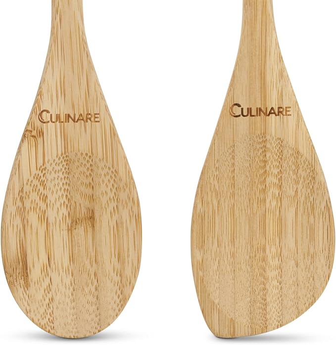 Culinare Naturals C70019 2 Piece Wooden Spoon, Sustainable Bamboo, (L) 310 mm x (W) 60 mm, Kitchen Cooking Spoon Utensils/Tools, Includes 2 x Long Wood Spoons, Not Dishwasher Safe
