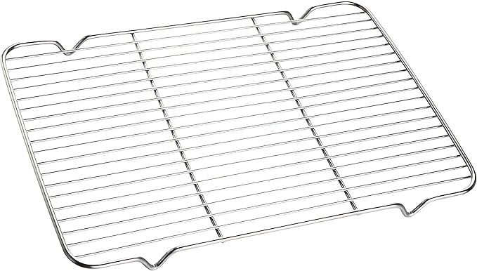 Oven Roasting Rack 11 x 15.4 inch Rectangle Baking Cooling Steaming Grilling Rack with 4 Legs Stainless Steel Rack,Perfect To Cool and Bake(11"X15.4",39X28cm)