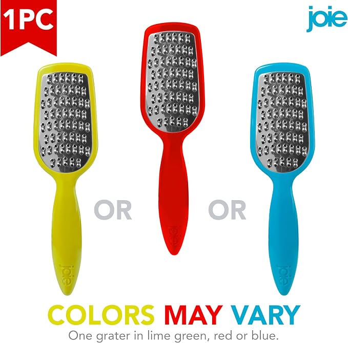 Joie Hand Grater, Compact Shredder with Ergonomic Handle, Ideal for Cheese and Vegetables, Stainless Steel, Great Gift for Home Chefs, Colors May Vary