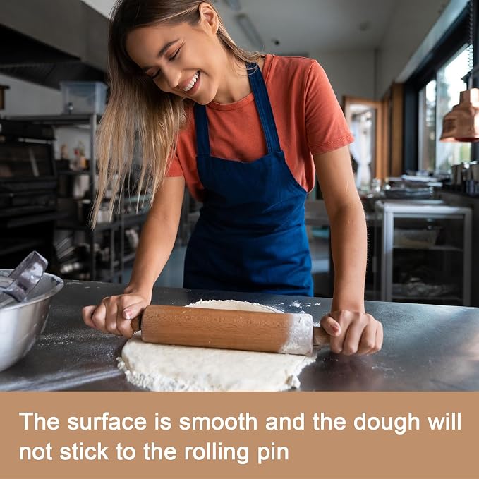 HARFINGTON 2pcs Silicone Rolling Pin 10" Stainless Silicone Surface Non-Stick Stainless Steel Inner Core Dough Roller Kitchen Roller for Baking Pastry Pizza Fondant Bread, Pink,Blue