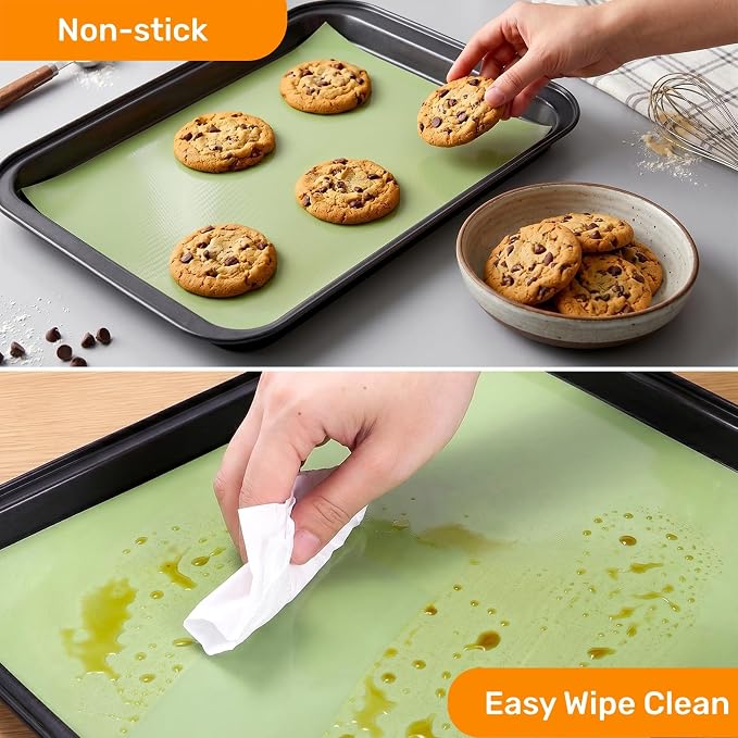 ZOOFOX 12 IN x 8 FT Silicone Baking Mat Roll, Non-Stick Pastry Mat Cut to Size with Tape Measure, Dough Rolling Mat, Heat-Resistant Baking Sheet for Oven Baking Pan, Kitchen Counter