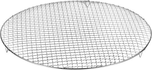 HARFINGTON Round Cooking Rack 17.7-inch Stainless Steel Cross Wire Barbecue Grill Net with 20mm Legs for Cooking Baking Steaming BBQ