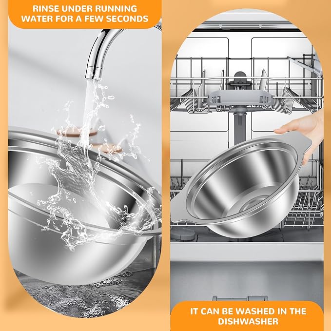 Stainless Steel Colander Microporous Strainers and Colanders with Mixing Bowl Sturdy Rice Strainer Multifunctional Colander Set for Washing and Draining Fruits Vegetables Cooked Pasta (2Pack)