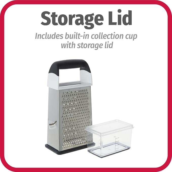 GoodCook Touch 4-sided Box Grater, Stainless Steel Blades with Collection Cup Included